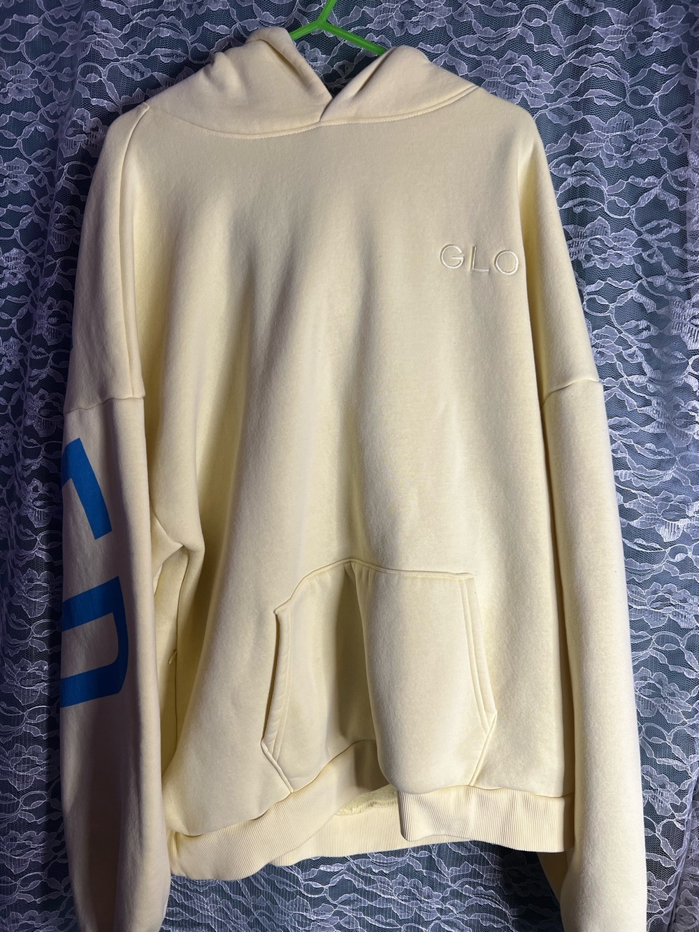 GLO Redeemed Yellow and Blue Oversized Cozy Hoodie Sweater Size XL - Picture 3 of 5